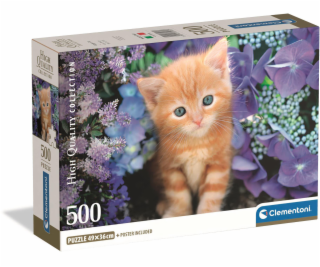 Clementoni - Puzzle 500 Zrzavá kočka