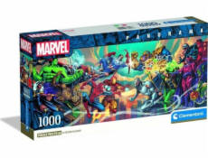 Clementoni - Puzzle 1000 Panorama Marvel Hrdinové vs. Záporáci