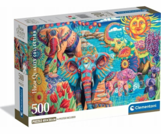 Clementoni - Puzzle 500 Karneval slonů