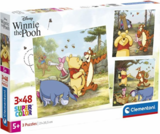 Clementoni - Puzzle 3x48 Čtvercové Disney Medvídek Pú