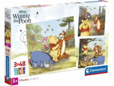 Clementoni - Puzzle 3x48 Čtvercové Disney Medvídek Pú