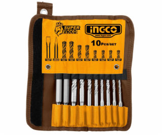 Ingco AKD2101 Sada sekáčů a vrtáků 10ks