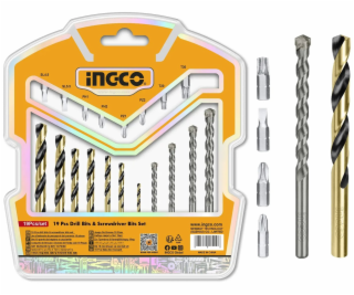 Ingco AKSDB1901 Sada vrtáků a šestihranných bitů 19ks