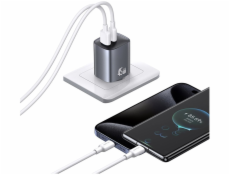 USAMS T66 45W GaN CC290 USB-A + USB-C Rychlonabíječka do zásuvky