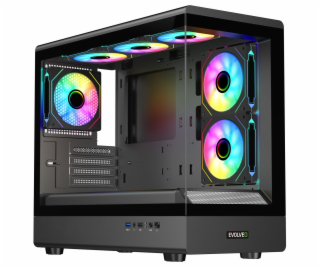 EVOLVEO Ursus, skříň mATX, 6x ARGB ventilátor