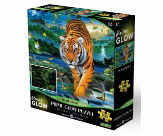 PRIME 3D Svítící PUZZLE - Neonové puzzle Tygr 500 dílků