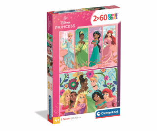 Clementoni - Puzzle 2x60 Disney Princezny