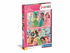 Clementoni - Puzzle 2x60 Disney Princezny