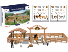 Zvířátka z farmy - Velká ohrada pro koně s jezdcem 2 druhy