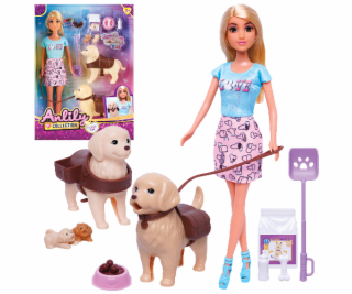 Set panenky a dvou pejsků