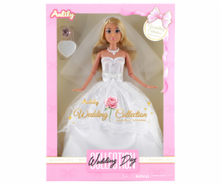 Módní panenka v bílých svatebních šatech DELUX