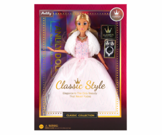 Módní panenka ve společenských šatech - světle růžové