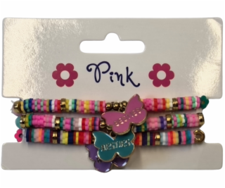 Náramky s kovovým motýlkem 3ks