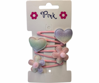 Sponky do vlasů 4ks - Kytka a Srdce