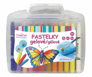 CreaFun - Pastelky gelové 3v1 omyvatelné - sada 24 ks + š...