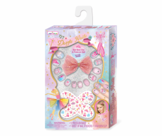 Sada Třpytivé nehty s nálepkami a sponou do vlasů - Baletka
