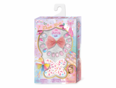 Sada Třpytivé nehty s nálepkami a sponou do vlasů - Baletka