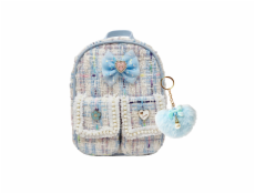 Mini BATOH s modrou mašlí a klíčenkou SRDCE