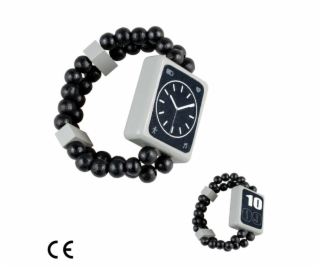 Detoa Dřevěné oboustranné hodinky černé