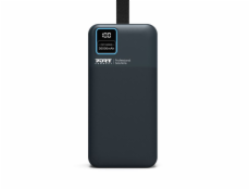 PORT CONNECT powerbanka 30 000 mAh, LCD displej, USB-A QC / USB-C / Micro USB, černá