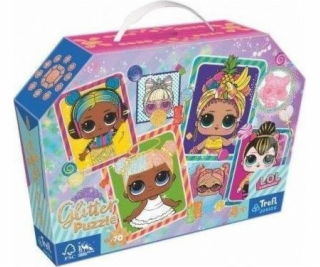 Trefl Puzzle 70 dílků s třpytkami v krabičce Barevné pane...