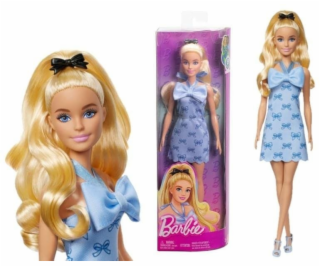 Modré šaty s mašlí pro panenku Barbie Fashionistas