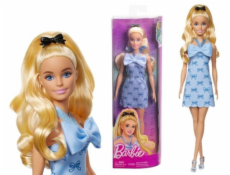 Modré šaty s mašlí pro panenku Barbie Fashionistas