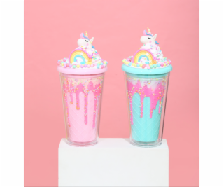 Kelímek s víčkem a brčkem Duhový jednorožec 480ml - více ...