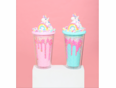 Kelímek s víčkem a brčkem Duhový jednorožec 480ml - více variant