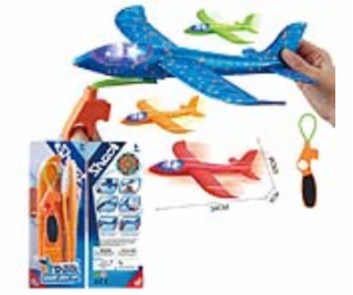 Letadlo vystřelovací s LED efekty 34 cm - více druhů