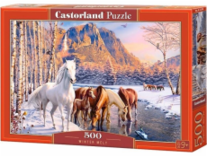 Castor 500dílné puzzle Koně Zimní krajina