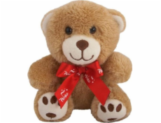Beppe Maskot plyšový medvídek s vyšívanou červenou mašlí 12 cm