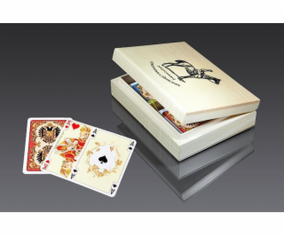 Piatnik Lux karty v dřevěné krabičce s logem