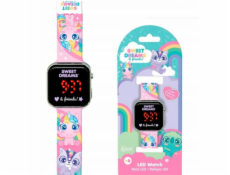 Růžové LED hodinky s kalendářem a jednorožcem Sweet Dreams