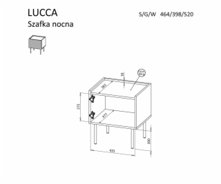 Cama LUCCA 490385 noční stolek Barva kašmíru