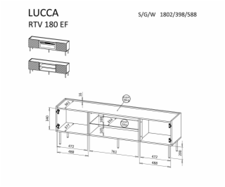 Cama LUCCA 490381 televizní stolek/nábytek k multimediáln...