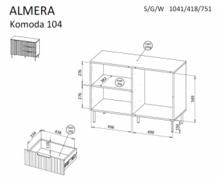 Cama ALMERA 5903815010736 komoda