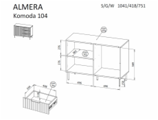 Cama ALMERA 5903815010736 komoda