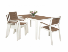Zahradní nábytek Keter Harmony set stůl + 4 židle bílý / cappuccino