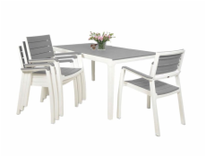 Zahradní nábytek Keter Harmony set stůl + 4 židle bílý /světle šedý