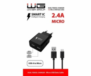 WG - Síťová nabíječka 2x USB-A 2,4A , Smart IC + kabel US...