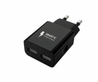 WG - Síťová nabíječka 2x USB-A 2,4A, black