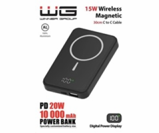 WG - Power Bank 10000 mAh, bezdrátová 15W + PD 20W + QC 3...