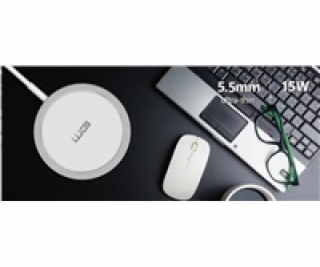 WG - Bezdrátová nabíječka FAST MAGNET 15W, kulatá, bílá