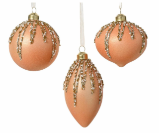 Vánoční hračka Broskev, 8 cm, sklo