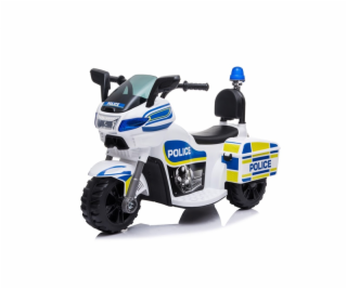 Dětská elektrická motorka Police, modrobílá