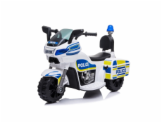 Dětská elektrická motorka Police, modrobílá