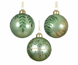 Vánoční hračka na stromeček Listy, 8 cm, sklo