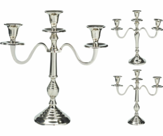 Svícen, 30 cm, stříbrný