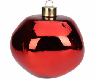 Vánoční hračka na stromeček, červená, 10 cm, sklo